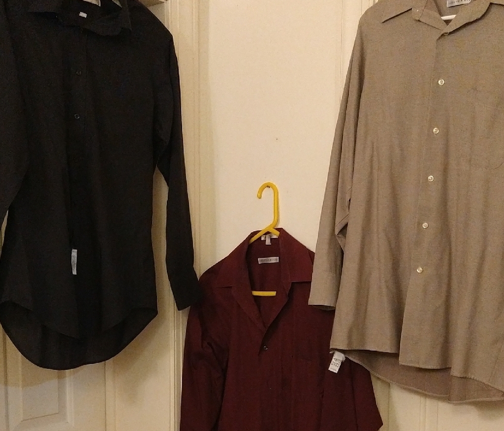 Set of 2 Geoffrey Beene Casual Button Down Shirts - Black, Tan